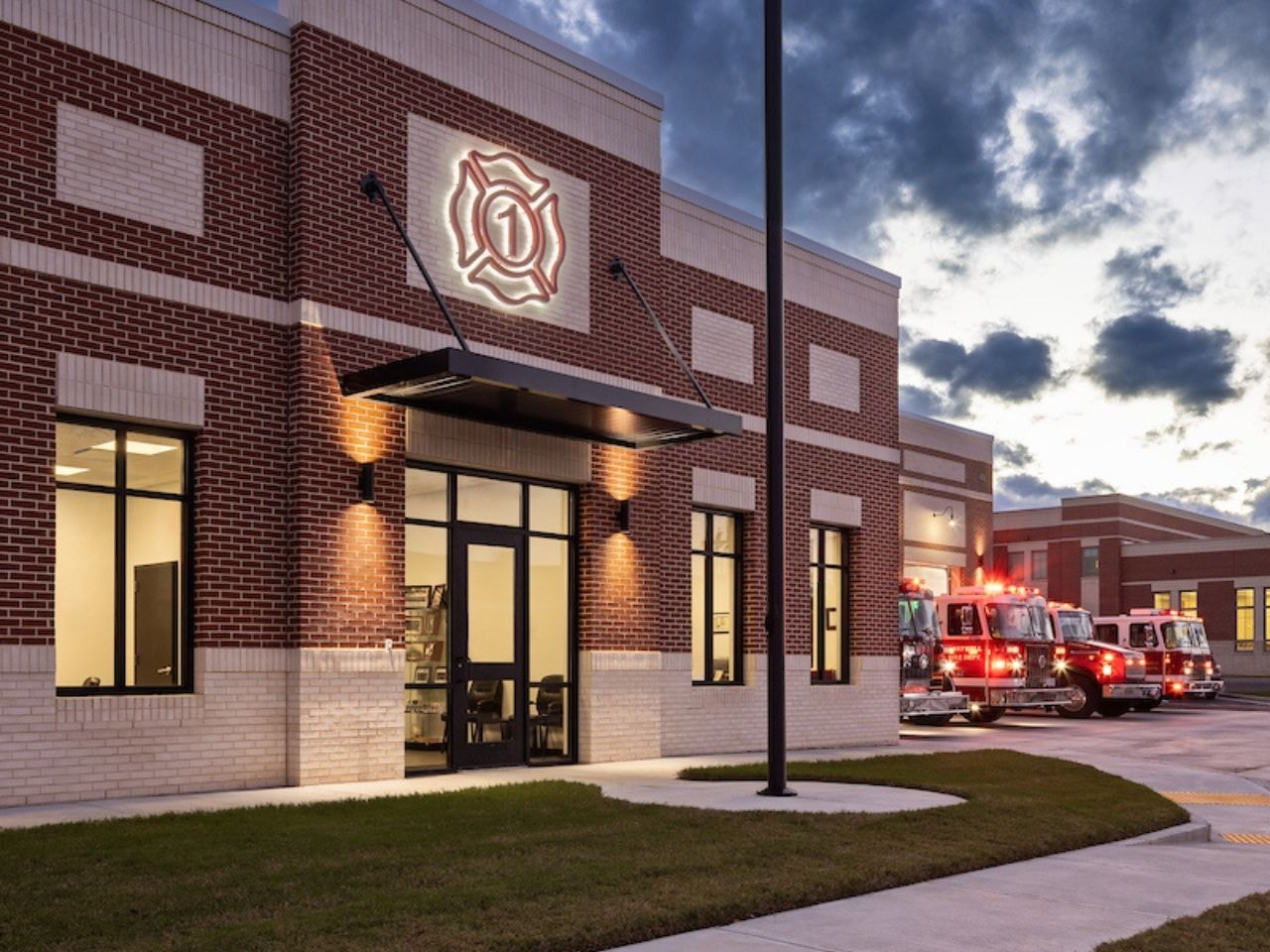 Firefighters training drill